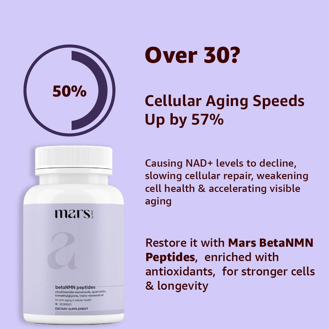 Mars BetaNMN Peptides 1000mg | NAD+ Booster with TMG, Quercetin & Resveratrol  for Cellular Energy, Anti-Aging & Longevity - Image 5